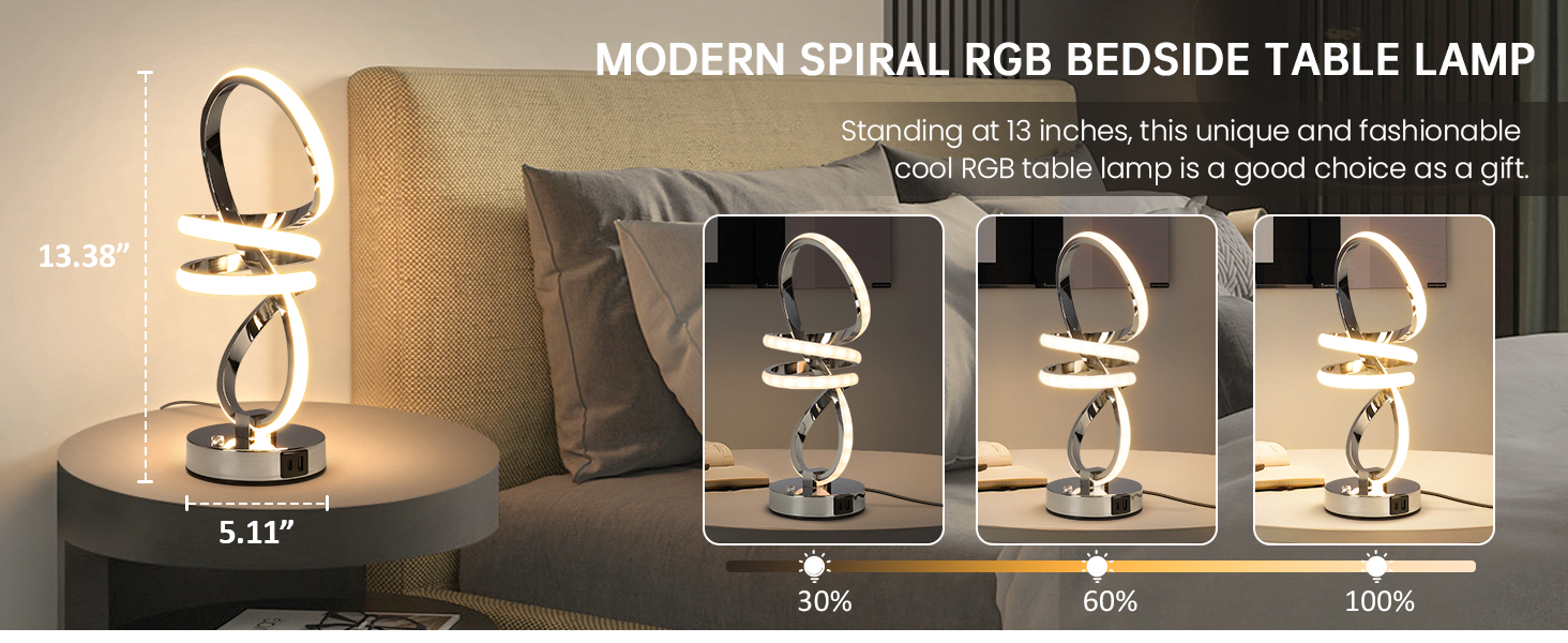 RGB Modern Spiral Table Lamp