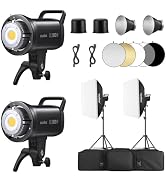 Godox 2PACK SL100Bi Professional Studio Lighting Kit Bi Color Continuous Light Kit with 2*Light S...