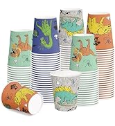 RUSPEPA Disposable Paper Cups 9oz - 100 Pack Dinosaur Design Printed Paper Coffee Drinking Cups, ...