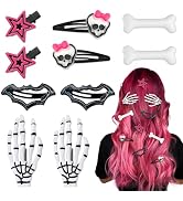 YAEISM 10PCS Y2K Hair Clips Punk Halloween Hair Clip Pastel Goth 90s Ghost Spider Star Skeleton S...