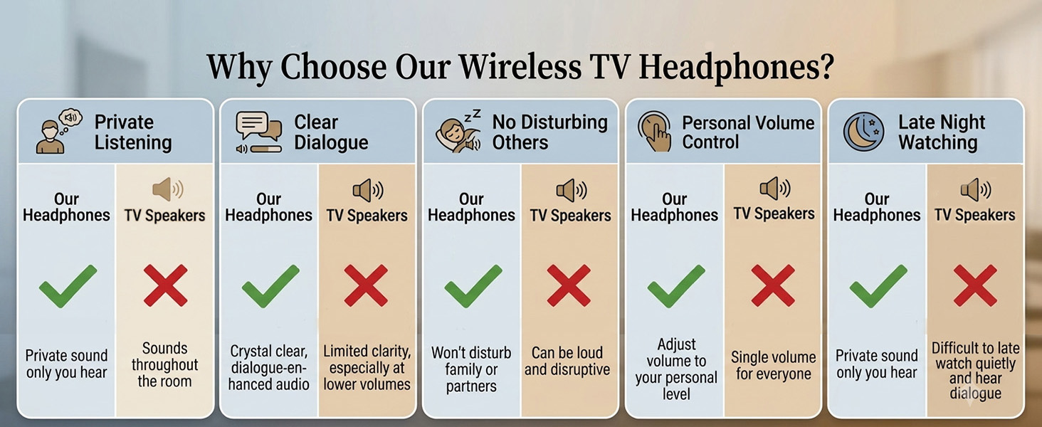 wireless tv headphones, headphones for tv watching, tv headset for seniors elderly