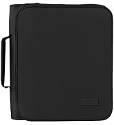 SUNEE Zipper Binder Bag with Handle, 2-Inch 3-Ring O-Ring, 500-Sheet Capacity, Includes Zip Pocke...