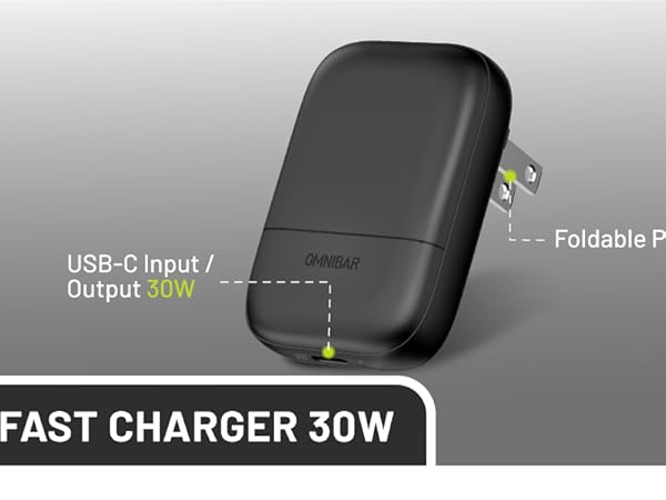 30W USB C Charger Block with Foldable Plug