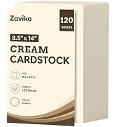 120 Sheets Cream Cardstock 8.5 x 14, Ivory Cardstock Printer Paper 8.5 x 14, Legal Paper Cardstoc...