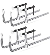 NOEAIKE 4-Pack Welding Bar Clamps 12 Inch, Drop Forged Steel Bar Clamps Throat Depth 3 inch Load ...