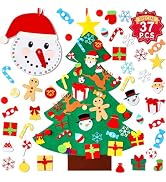 Max Fun DIY Felt Christmas Tree Set with Ornaments Plus Snowman Advent Calendar for Kids Toddlers...