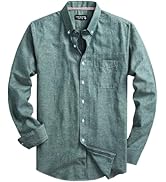 DELCARINO Mens Oxford Shirts Long Sleeve Slim Fit Lightweight Casual Button Down Shirts with Pocket
