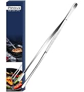 Pinovk 12-Inch Kitchen Tweezers Tongs Stainless Steel Long Chef Tweezers for Cooking Tweezer