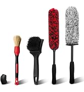 YeewayVeh 4Pack Car Wheel Cleaning Kit, Bendable Wheel Brush and Microfiber Rim Cleaner Brush, Ti...