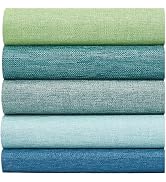 CRASPIRE 10Pcs 5 Colors 13.7x11.8In Book Cloth Line Fabric Surface Paper Backed Bookcover Noteboo...