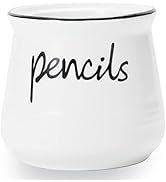ONTUBE Porcelain Pencils Holder Stand ,Ceramic Pens Holder (White)