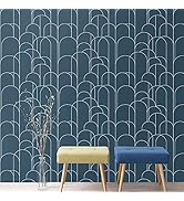 LXCREAT Peel and Stick Wallpaper Modern Blue Geometric Wallpaper 17.71 in X 118 in Self-Adhesive ...