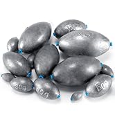 Alwonder Egg Sinkers Fishing Weights 3/16-10oz, Oval Lead Fishing Weights Sinkers Bass Fishing Ca...