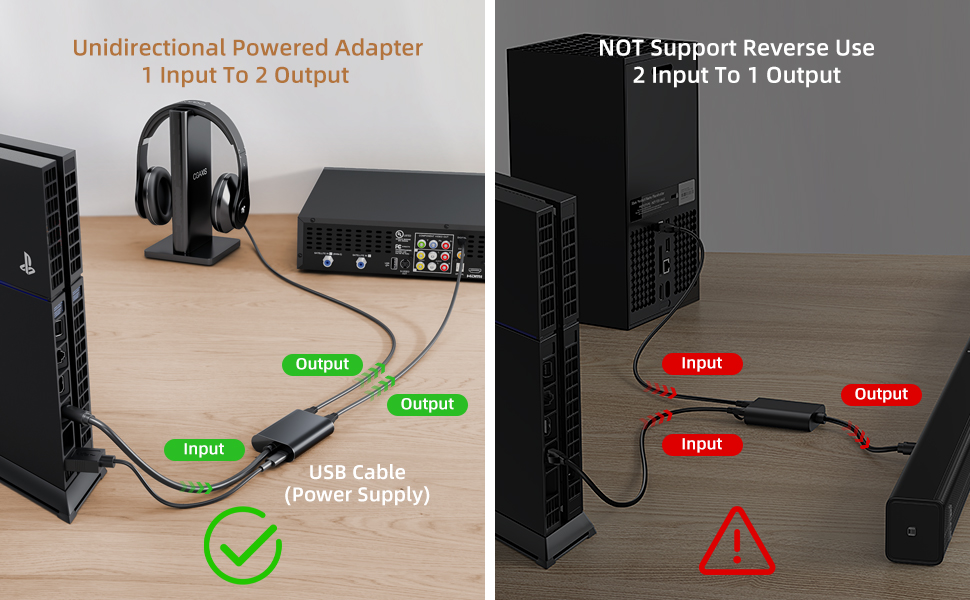 Digital Toslink Fiber Optical Splitter 1 in 2 Out Audio Adapter Cable