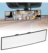 JOYTUTUS Rear View Mirror, 1800 curvature Flat Enlarged Universal Panoramic Rearview Mirror, Clip...
