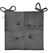 Zalvox Office Stacking Chair Cushion with Ties, Corduroy High Density Foam Non-Slip Kitchen Seat ...