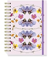 Designer Greetings, Designer Papers Flex Cover Journal with Elastic Band, Pressed Flowers Illustr...