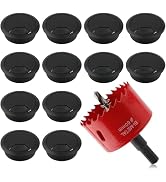 2-3/8 Inch(60mm) Desk Grommet,13 Pieces Wire Grommet, Desk Hole Cover for Cables with Hole Saw,Pl...