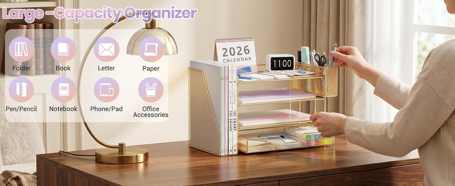 gold desk organizer accessories office supplies decor