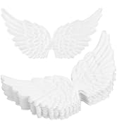 12pcs Angel Wings White for Crafts, Mini Fabric Angel Wing, Fabric Embroidered Applique Patches f...