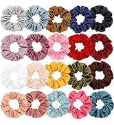 Chloven 20 Colors Large Satin Hair Scrunchies Elastic Hair Bobbles Ponytail Holder Hair Scrunchy ...