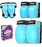 Nattork Knee Pads, Elbow Pads & Wrist Guards for Adult, 6 in 1 Protective Gear Set for Skateboard...