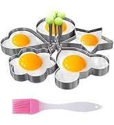 Stainless Steel Ring Molds for Cooking - 5Pcs Pancake Shapes for Kids Cooking Rings Molds Griddle...