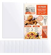 AKONEGE 15 Pcs 11" x 17" Rigid Print Protectors Clear Plastic Sleeves Hard Sheet Protectors Heavy...