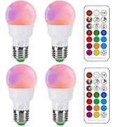 ILC RGB LED Light Bulb, Color Changing 40W Equivalent, Daylight White, 450LM Dimmable 5W E26 Scre...