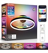 Lumary Smart WiFi Ceiling Fans with Lights, RGBAI Flush Mount Ceiling Fans with Lights and Remote...