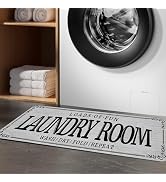 ZHLHPER Laundry Room Rug 20"x 47" Non-Slip Rubberback Laundry Rug Machine Washable Laundry Mat Fa...