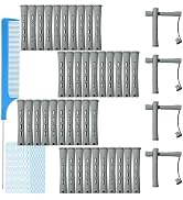 MOODKEY 48pcs Perm Rods, Plastic Hair Rollers Heatless Hair Curlers Set with 1pc Rat Tail Comb an...