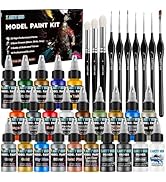 X ARTY HUB Model Paint Kit - Complete Hobby Paint Set with 20 Acrylic Paints, 3 Primers, Thinner ...