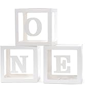 Voircoloria 1st Birthday Decorations for Boys, 3Pcs One Boxes for 1st Birthday for Boy or Girl wi...
