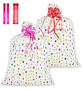 Diueoly 2 Pcs Extra Large Gift Bags 36'' x 48'' Oversized Plastic Storage Bags with Pull Flowers ...