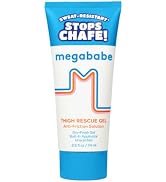 Megababe Thigh Rescue Gel | Clear Anti-Friction Barrier for Chafing | Sweat-Resistant | No-Mess A...