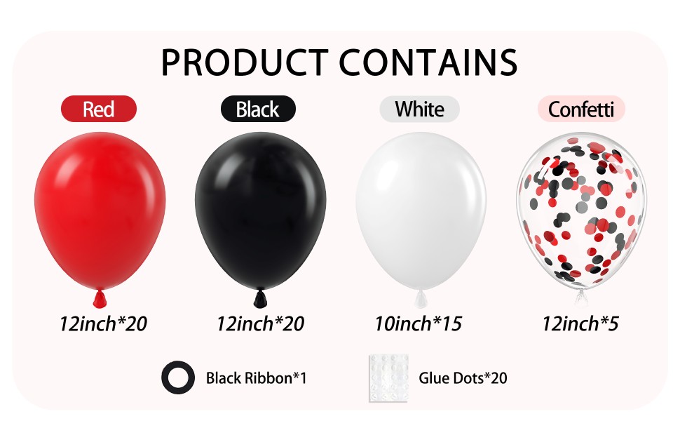 red black balloons