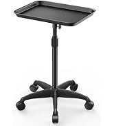 VERYTOP Salon Rolling Tray Premium Aluminum Tattoo Tray on Wheels Salon Trolley Cart Adjustable H...