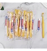 Disposable Toothbrushes with Toothpaste Pack of 100, Yellow Hollow Toothbrush with 10g Toothpaste...