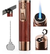 Torch Lighter, All-in-one Torch Lighter with Punch, Holder, Draw Enhancer Tool, Windproof Jet Fla...