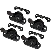QCAA Steel Window Sash Lock, CTC 2", Matte Black, 4 Pack, Made in Taiwan
