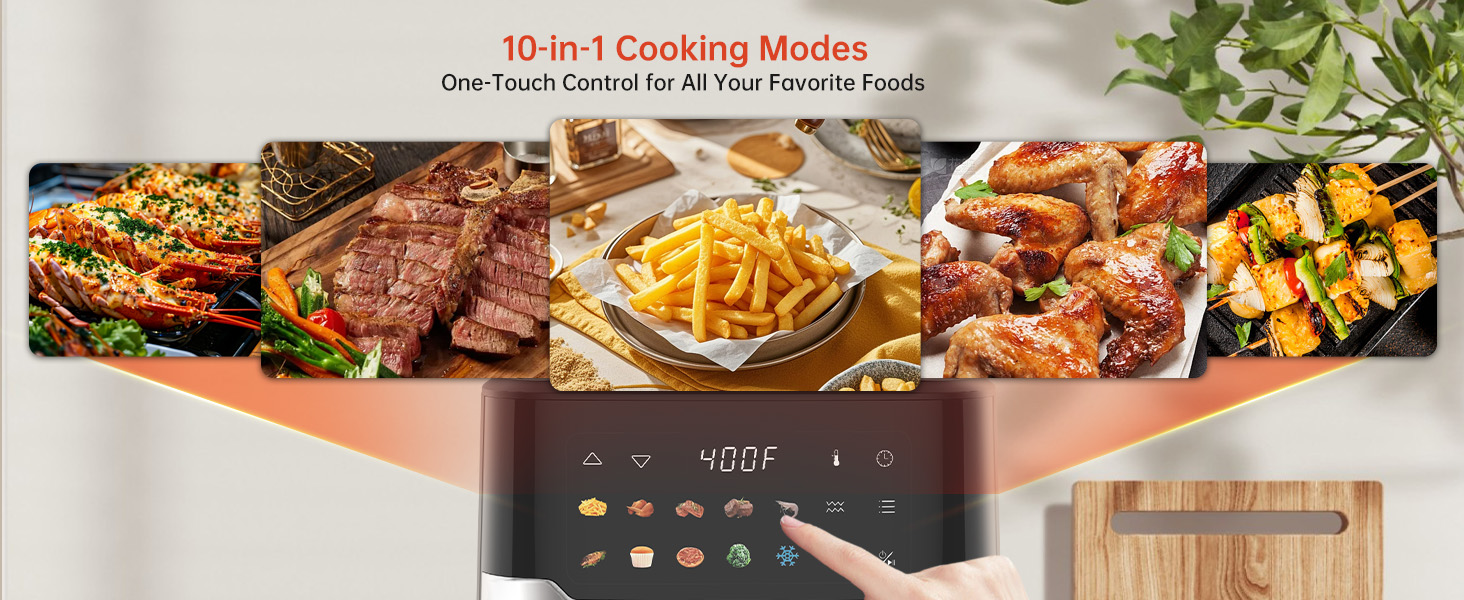 Simplify Cooking: One-Touch Control with 10-in-1 Modes