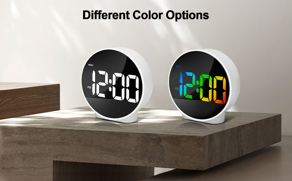 white digital alarm clock