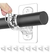 8 Pack No Drill Curtain Rod Holders, No Wall Damage for Rods with a Diameter of 0.8'' to 1.7'', T...