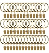 1.5 inch Curtain Hooks, Goowin 40 Pcs Curtain Rings, Rustproof Curtain Rings with Clips, Metal So...