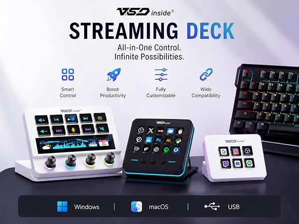 streaming deck stream macro pad keypad keyboard key custom programmable gaming shortcut customized