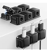 smofish Cord Organizer Holder, 3 Pack 3-Slot Magnetic Desk Cable Clips Management, Strong Phone C...