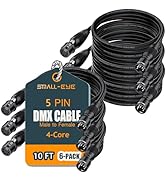 SMALL-EYE 5 Pin DMX Cable 10 ft 6 Pack – 4-Core Male to Female Stage Lighting DMX512 Cable (10')