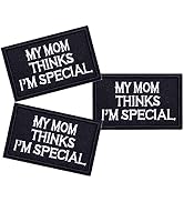 U-Sky Sew or Iron on Patches, Pack 3pcs Letter Design Iron Patches My Mom Thinks I am Special, fo...