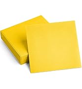 Linen-Feel Colored Paper Napkins - Decortive Cloth-Like YELLOW Luncheon Napkins - Soft And Absorb...